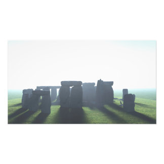 30" x 24" paper poster: "Stonehenge in Mist" image Fototryck