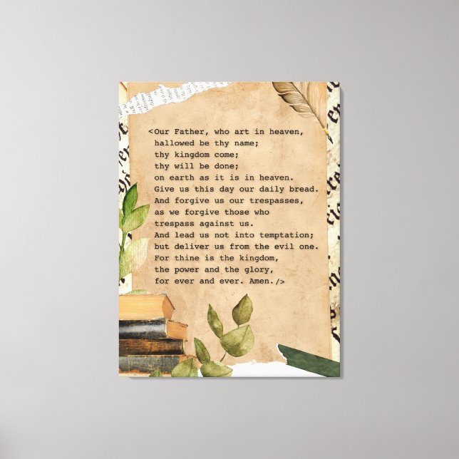 30 x 40 Canvas Print - The Lord's Prayer (Framsida)