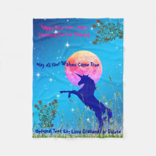 30" x 40" Moonlight Unicorn Fleecefilt