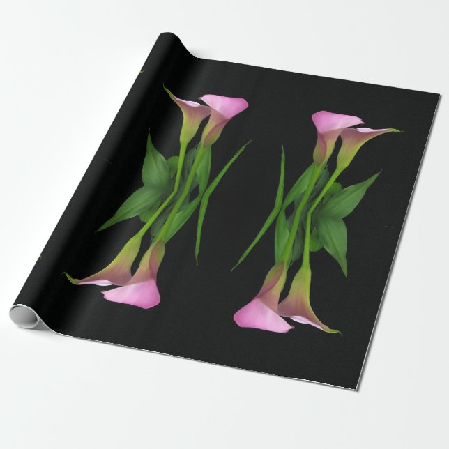 30" x 6' Calla Lily-inslagspapper i rulle Presentpapper (Utrullad)