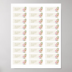 30 x Gör hemma vårblomma adressetiketter Poster