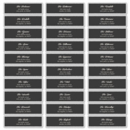 30 x individuellt svart skam, gästkuvert Adress Klistermärken