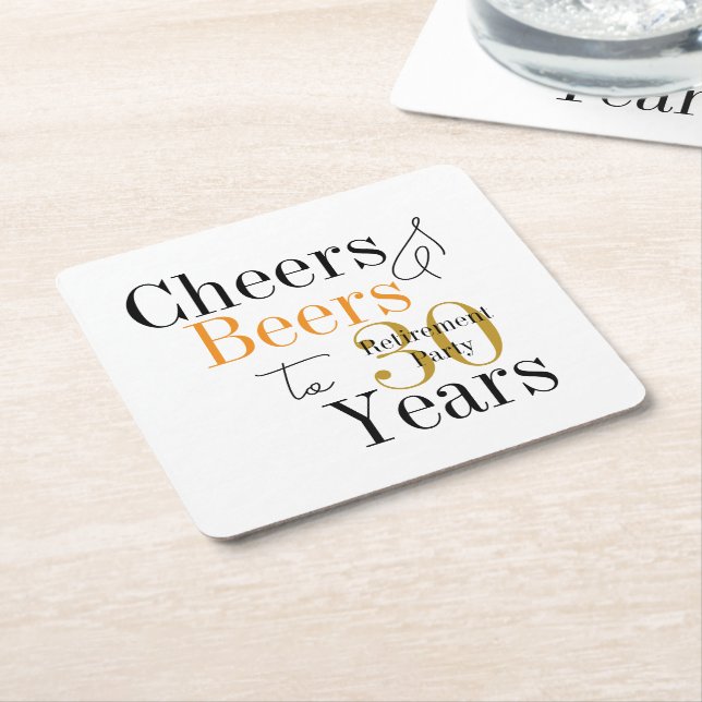 30 Years Retirement Cheers Beers Minimal Party Underlägg Papper Kvadrat (Vinklad)
