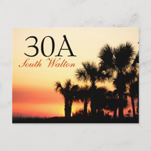 30A - SydWalton Handflatan Träd Sunset Vykort