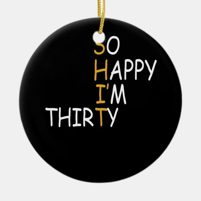 30års födelsedag 1992 30 år gammal så Lycklig Im t Julgransprydnad Keramik (Framsidan)