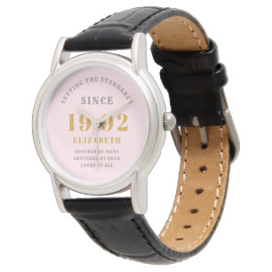 30års födelsedag 1992 Elegant Rosa Grått Chic för Armbandsur