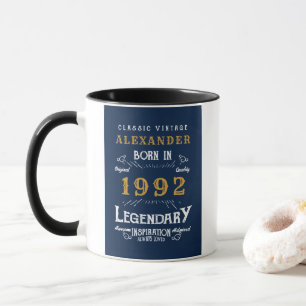 30års födelsedag 1992 Lägg till Namn Vintage Blue Mugg