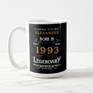 30års födelsedag 1993 Lägg till ditt namn i legend Kaffemugg