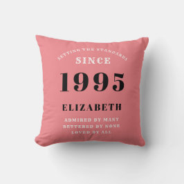 30års födelsedag 1995 Rosa Girly Elegant Chic Kudde