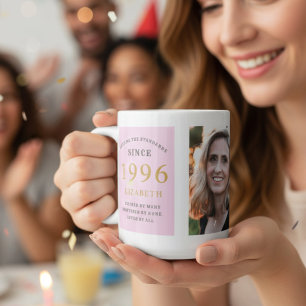 30års födelsedag 1995 Rosa Grått Lägg till Namn fo Kaffemugg