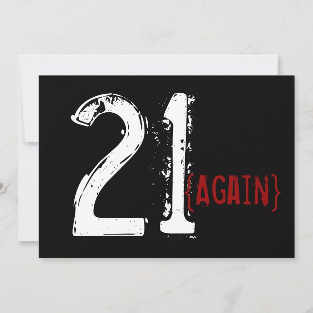 30års födelsedag - 21 Åter - Inbjudan på födelseda (Framsida)