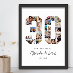 30års födelsedag 30-Anpassningsbars fotokollage Poster