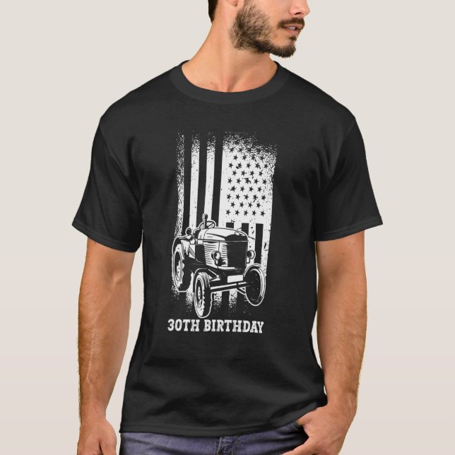 30års födelsedag 30 år, USA Flagga-traktorförare 1 T Shirt (Framsida)