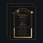 30års födelsedag 30 Celestial Black Guld Inbjudningar<br><div class="desc">30års födelsedag 30 30 Inbjudningskorten helgdagar vid amatörbesöket i Måne vid Sol vid Guld vid högtidliga ceremonier har guld sol,  måne och stjärnor med en gyllene ram vid svart bakgrund. Inuti finns informationen om din anpassningsbar-inbjudan. Designad av Evco Studio. Visa samordningssamlingen på www.zazzle.com/store/evcostudio</div>