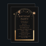 30års födelsedag 30 Celestial Black Guld Inbjudningar<br><div class="desc">30års födelsedag 30 30 Inbjudningskorten helgdagar vid amatörbesöket i Måne vid Sol vid Guld vid högtidliga ceremonier har guld sol,  måne och stjärnor med en gyllene ram vid svart bakgrund. Inuti finns informationen om din anpassningsbar-inbjudan. Designad av Evco Studio. Visa samordningssamlingen på www.zazzle.com/store/evcostudio</div>
