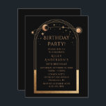 30års födelsedag 30 Celestial Black Guld Inbjudningar<br><div class="desc">30års födelsedag 30 30 Inbjudningskorten helgdagar vid amatörbesöket i Måne vid Sol vid Guld vid högtidliga ceremonier har guld sol,  måne och stjärnor med en gyllene ram vid svart bakgrund. Inuti finns informationen om din anpassningsbar-inbjudan. Designad av Evco Studio. Visa samordningssamlingen på www.zazzle.com/store/evcostudio</div>