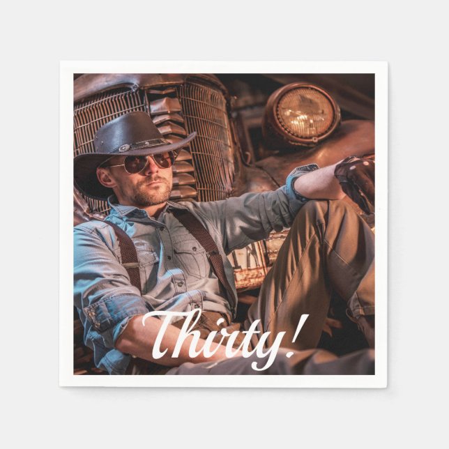 30års födelsedag, 30 roligtar killar manar pappersservett (Framsidan)