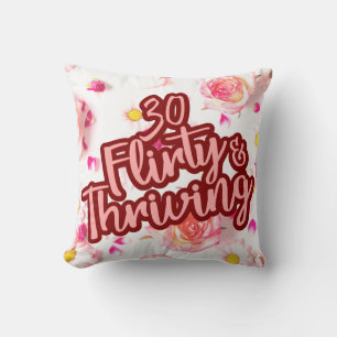 30års födelsedag 30 Vänd och Thriving Roligt Rosa Kudde