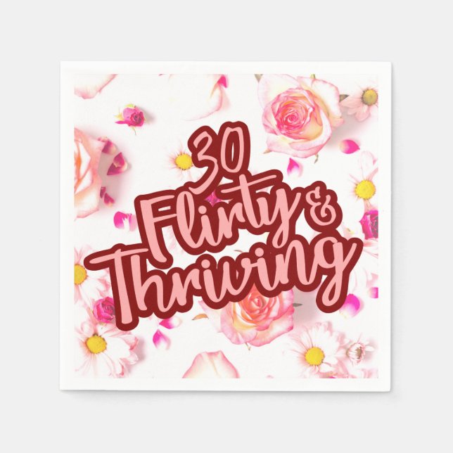 30års födelsedag 30 Vänd och Thriving Roligt Rosa Pappersservett (Framsidan)