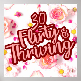 30års födelsedag 30 Vänd och Thriving Roligt Rosa Poster