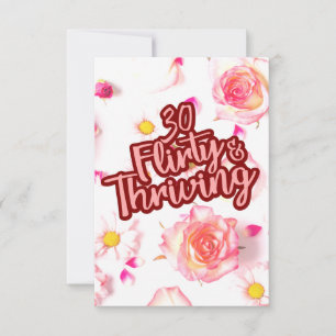 30års födelsedag 30 Vänd och Thriving Roligt Rosa Tack Kort