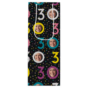 30års födelsedag Anpassa Vin-presentsäck för foto