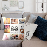 30års födelsedag anpassningsbar fotosamlingskvinna kudde<br><div class="desc">En unik gåva till en kvinna 30års födelsedag,  som firar sitt liv med en kollage av åtta egna foton,  bilder. Anpassa och lägg till hennes namn,  30 år och en dejt. En vit chic bakgrund. Grått och svart brev och nummer. Namn är skrivet med ett modernt handskript i stil.</div>