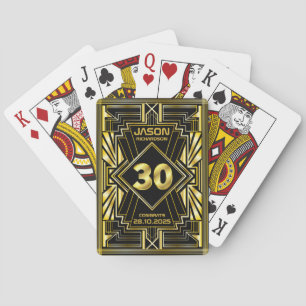 30års födelsedag Art Deco Guld Black Underbar  Casinokort