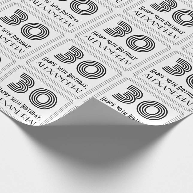 30års födelsedag: Art Deco Inspired Stil "30" + Na Presentpapper (Hörn)