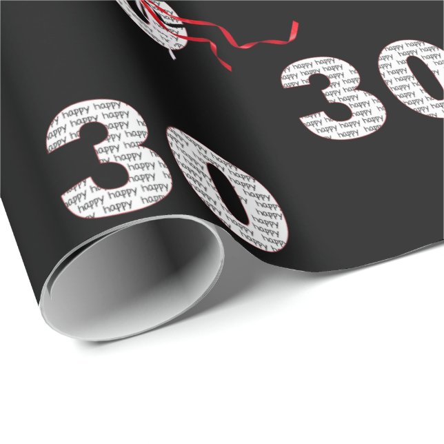 30års födelsedag Balloon Bouquet Wrapping Papper Presentpapper (Rullad Hörn)