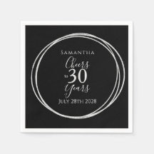 30års födelsedag Black Silver Cheers 30 år Party