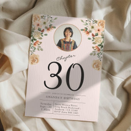 30års födelsedag Blommigt Photo Party Inbjudningar