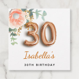 30års födelsedag blommigt ro guld eucalyptus monog gåvor etiketter