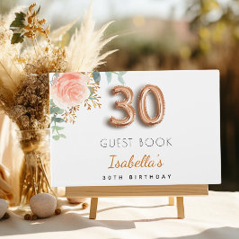 30års födelsedag blommigt ro guld eukalyptus namn gästböcker