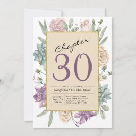 30års födelsedag Blommigt Surprise Party Inbjudningar