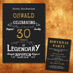 30års födelsedag Born Legendary Black Guld Retro Inbjudningar<br><div class="desc">För dem som firar sina 30års födelsedag har vi det idealiska födelsedagsfest inbjudan med en vintage känsla. Den svarta bakgrunden med en vit och guld vintage-typografi är enkel och ändå elegant med ett retromärke. Anpassa enkelt texten för den här födelsedagspresenten med hjälp av den mall som tillhandahålls. En del av...</div>