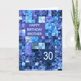 30års födelsedag Brother, blå fyrkanter, Kort