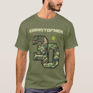 30års födelsedag Camo 1 års anpassat namn A01 Tee