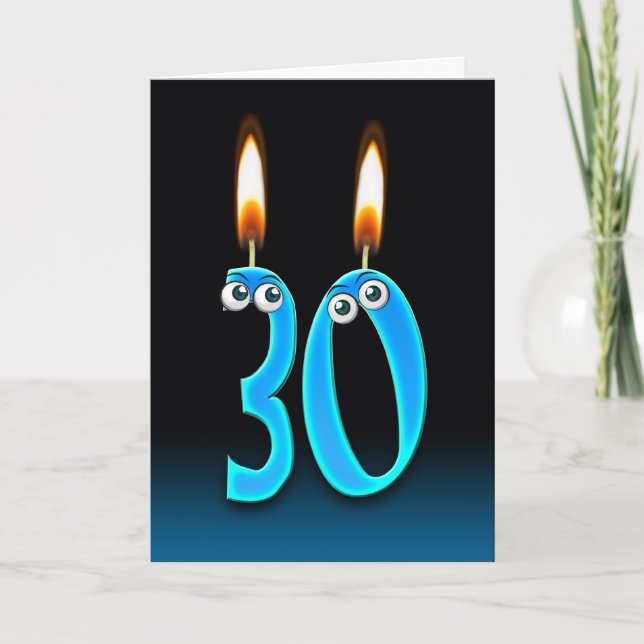 30års födelsedag Candles Kort (Framsida)