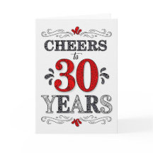 30års födelsedag Cheers i Red White Black Mönster