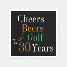 30års födelsedag Cheers och Öl Golf Black och Guld