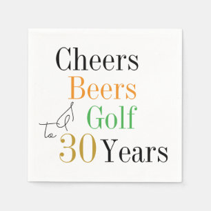 30års födelsedag Cheers och Öl Golf Party Pappersservett