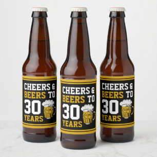 30års födelsedag Cheers & Öl till 30 år Ölflaska Etikett