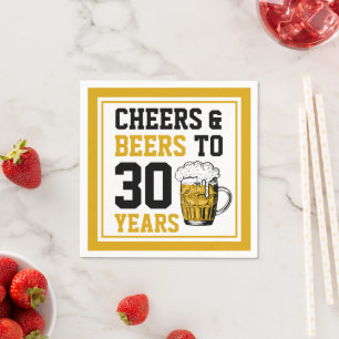 30års födelsedag Cheers & Öl till 30 år Pappersservett