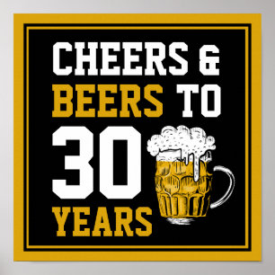 30års födelsedag Cheers & Öl till 30 år Poster