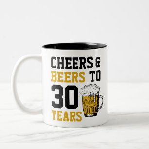 30års födelsedag Cheers & Öl till 30 år Två-Tonad Mugg