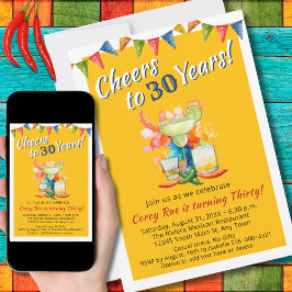 30års födelsedag Cheers till 30 år Margarita Fiest Inbjudningar