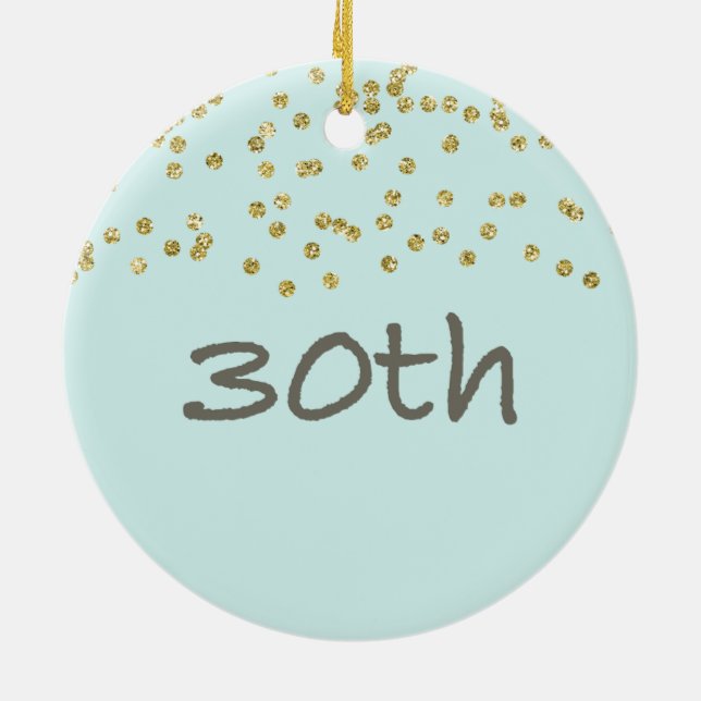 30års födelsedag Confetti Julgransprydnad Keramik (Baksidan)