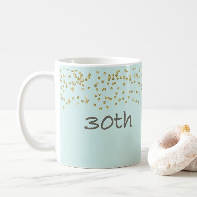 30års födelsedag Confetti Kaffemugg (Med munk)