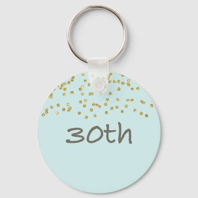30års födelsedag Confetti Nyckelring (Framsida)